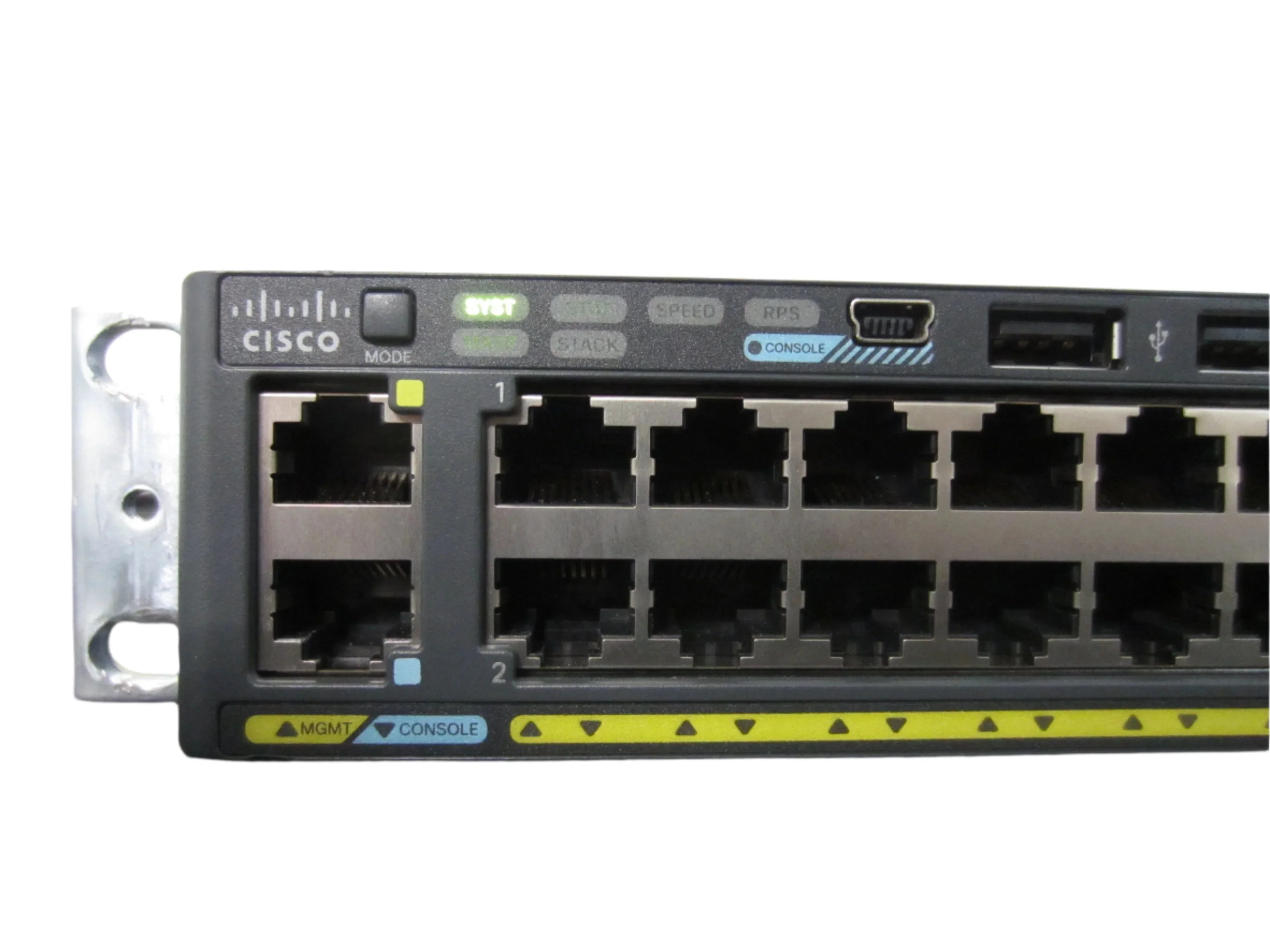 Fixed-configuration, stackable Gigabit Ethernet switch