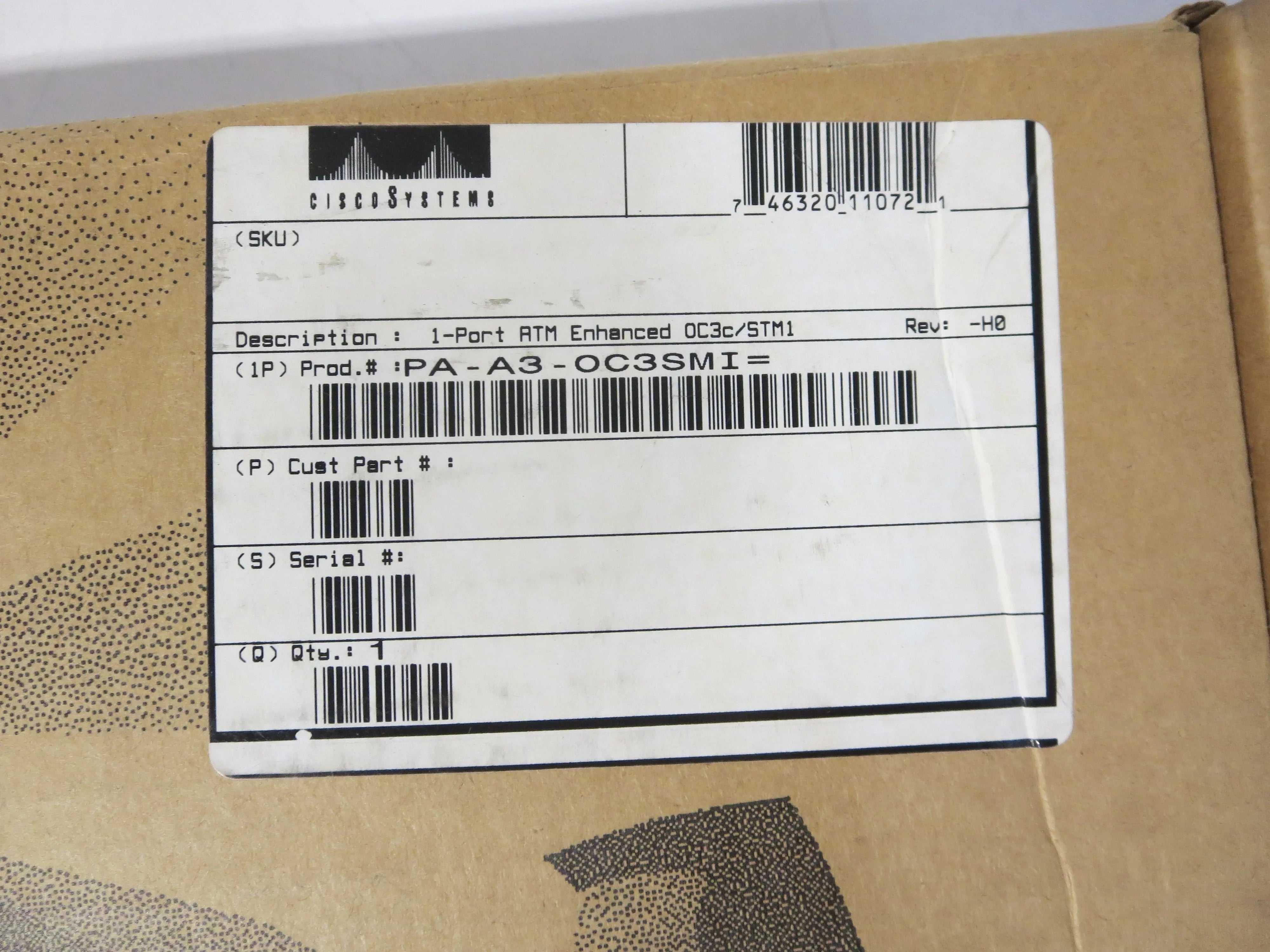 1-Port ATM Enhanced OC3c/STM1 Singlemode (IR) Port