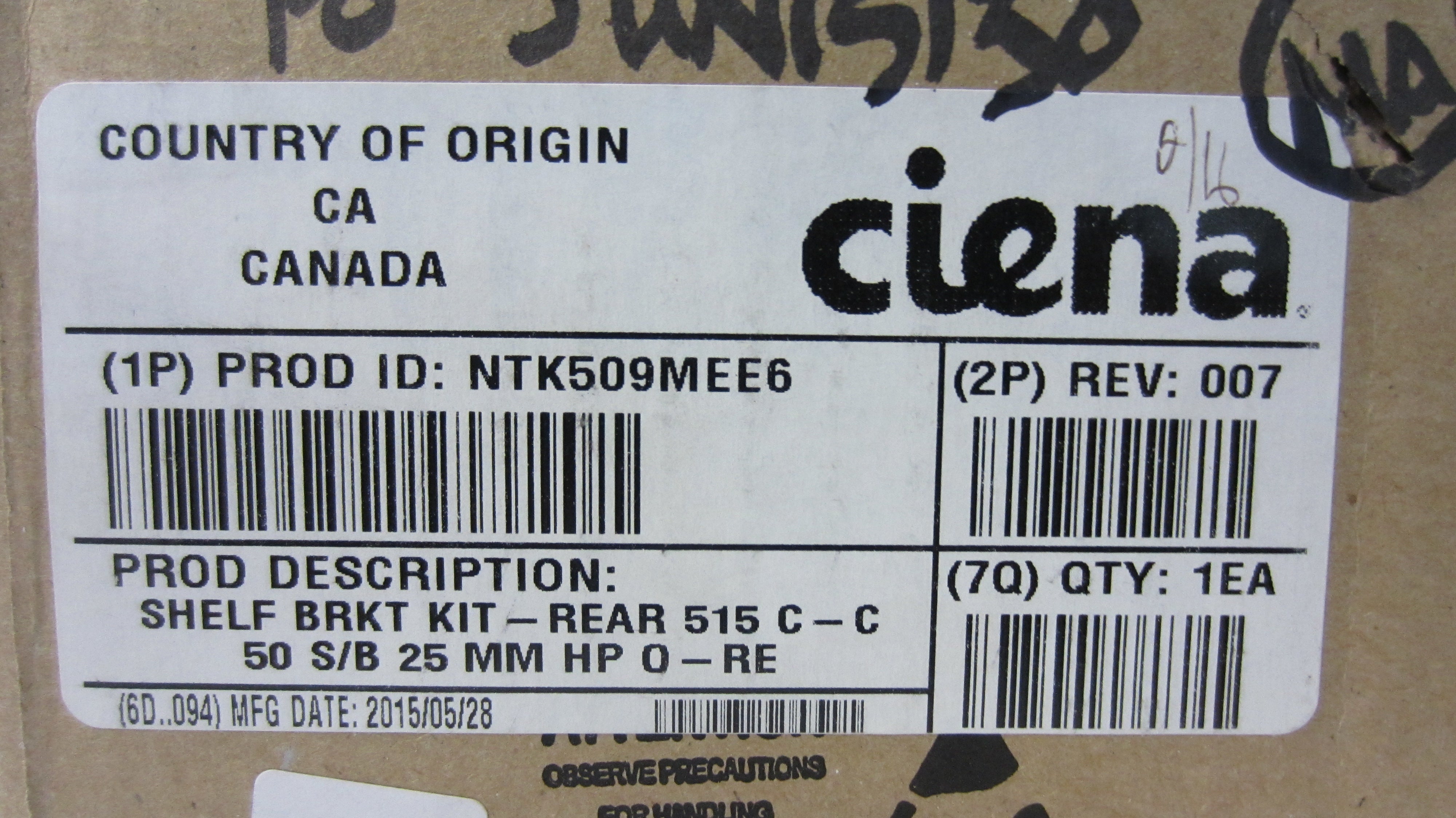 SHELF BRKT KIT - REAR 515 C - C 50 S/B 25 MM HP 0 - RE