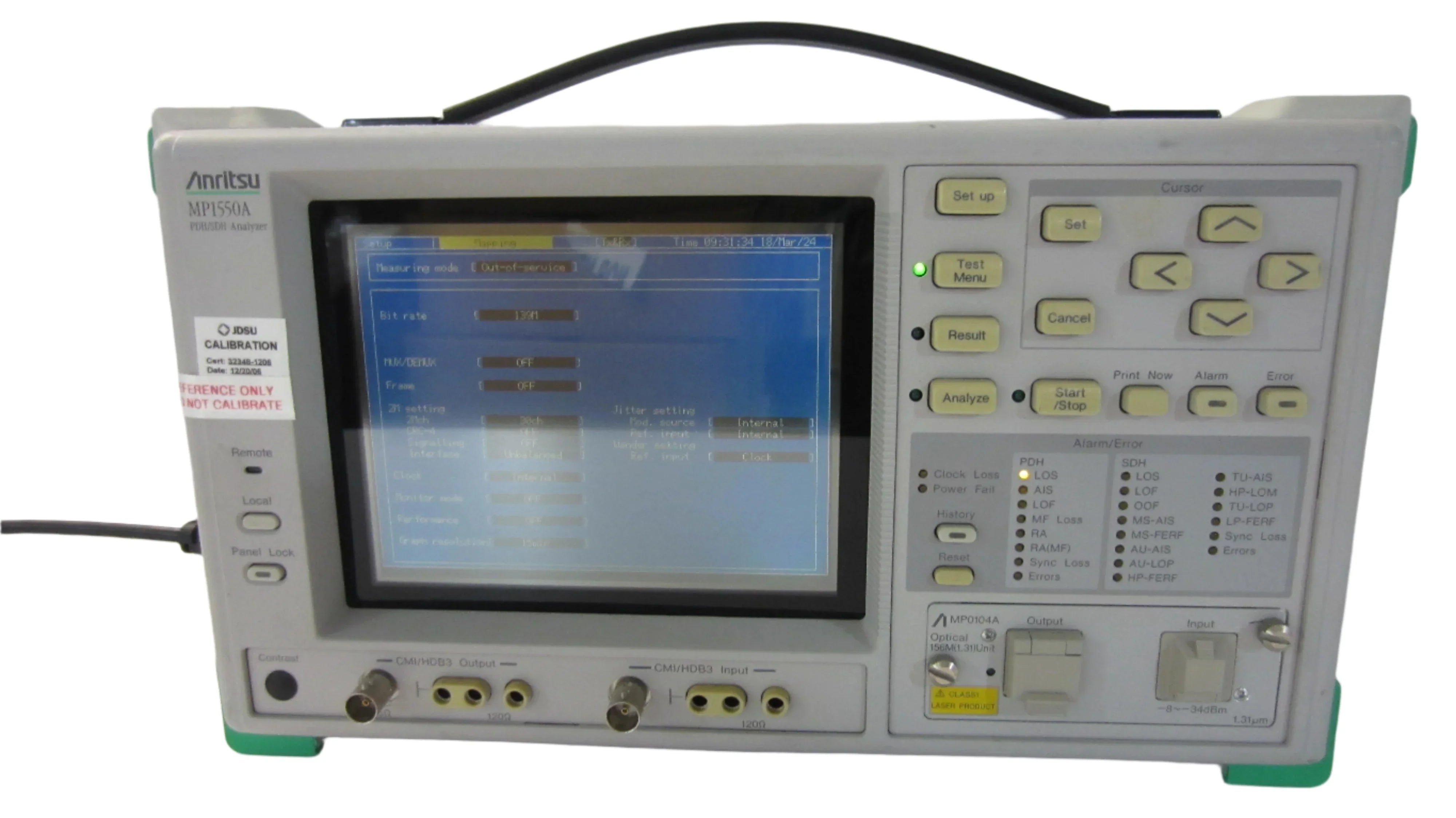PDH/SDH ANALYZER; OPTION 01; 02; 03; 04; 06; 08