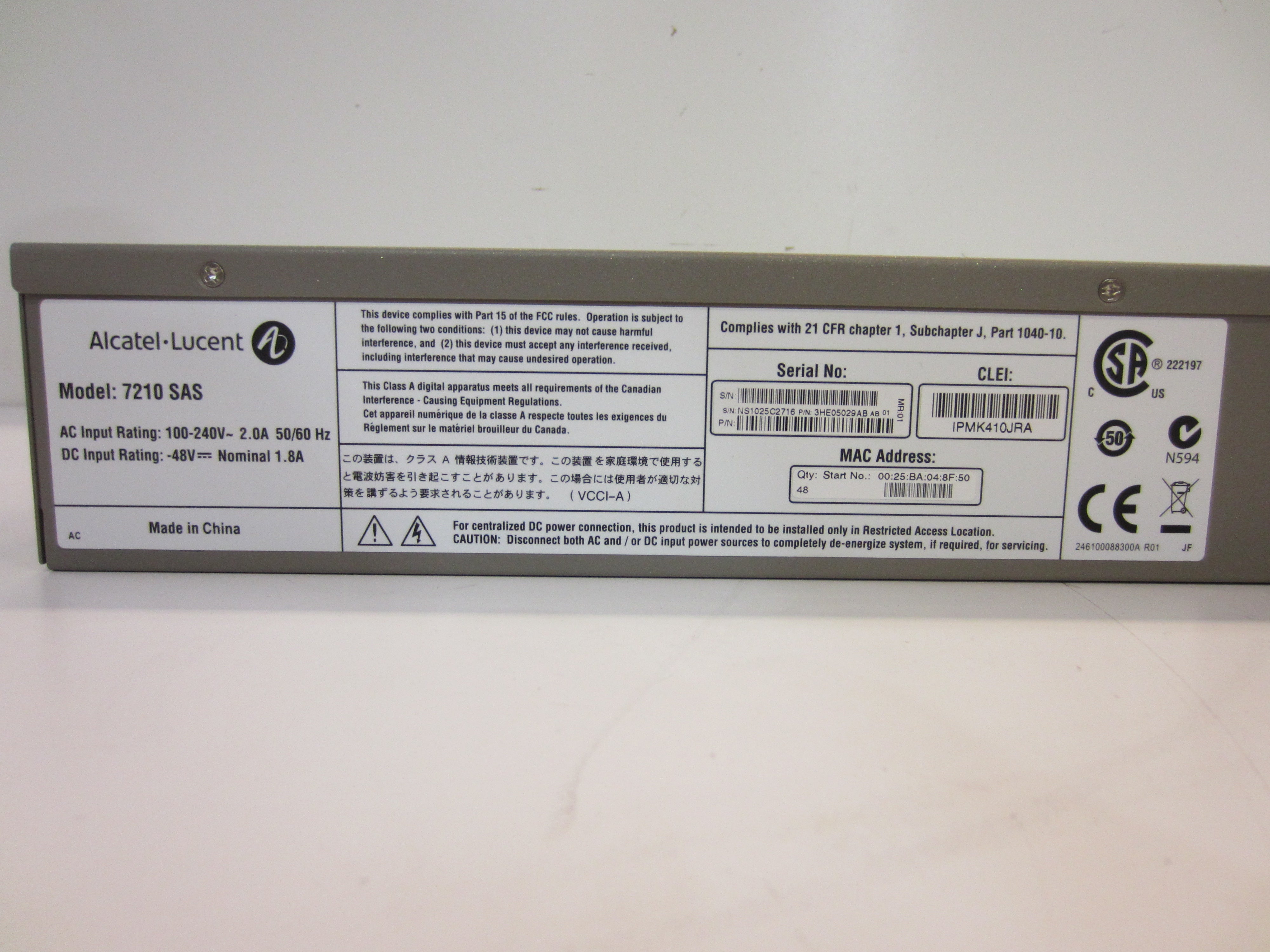 24-PORT SFP SERVICE ACCESS SWITCH W/ 2X DC POWER