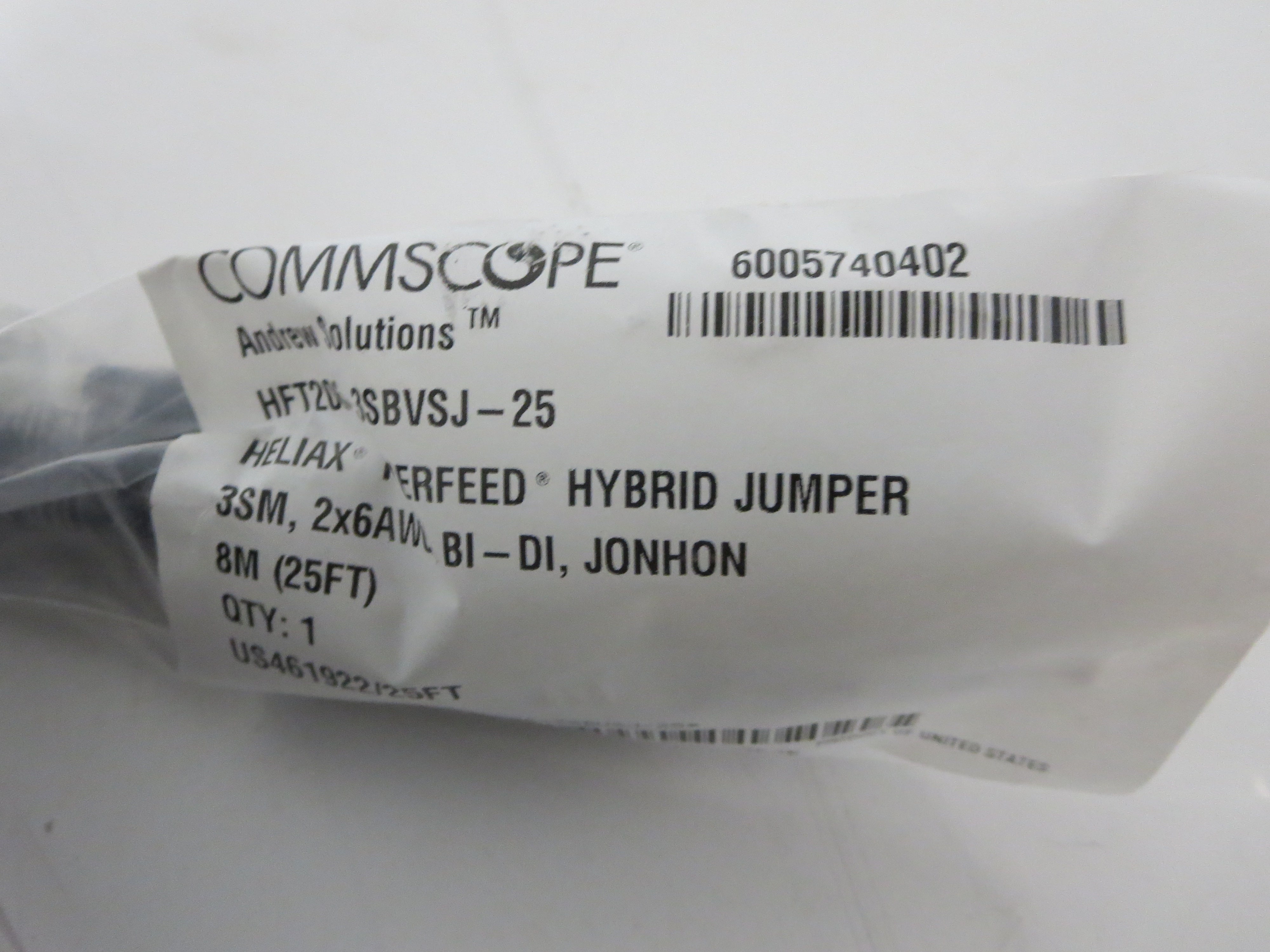 HELIAX FIBERFEED HYBRID JUMPER 3SM 2x6AWG BI DI JONHON 8M ( 25FT )
