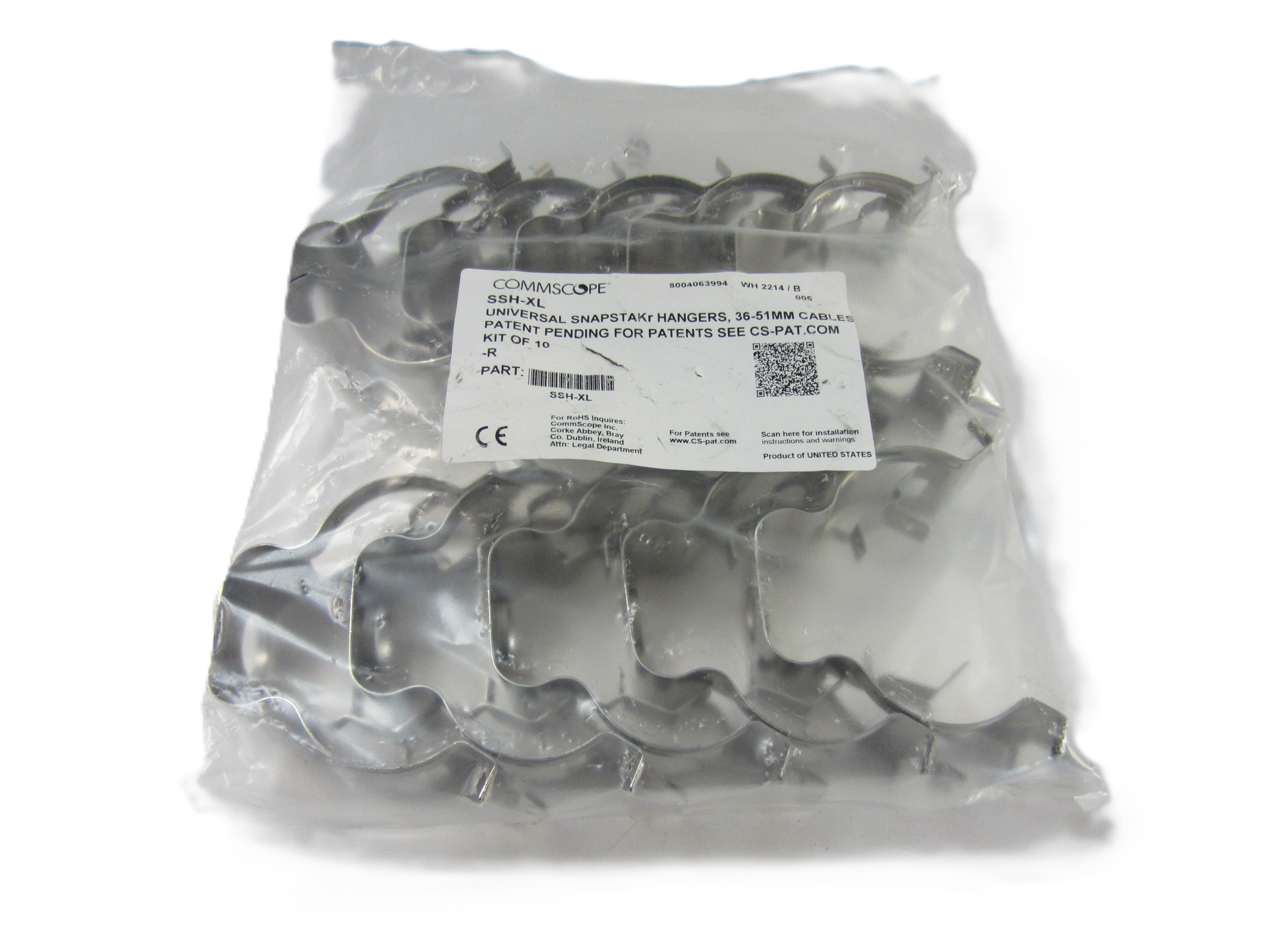 UNIVERSAL SNAPSTAKR HANGERS 36-51MM CABLES; KIT OF 10