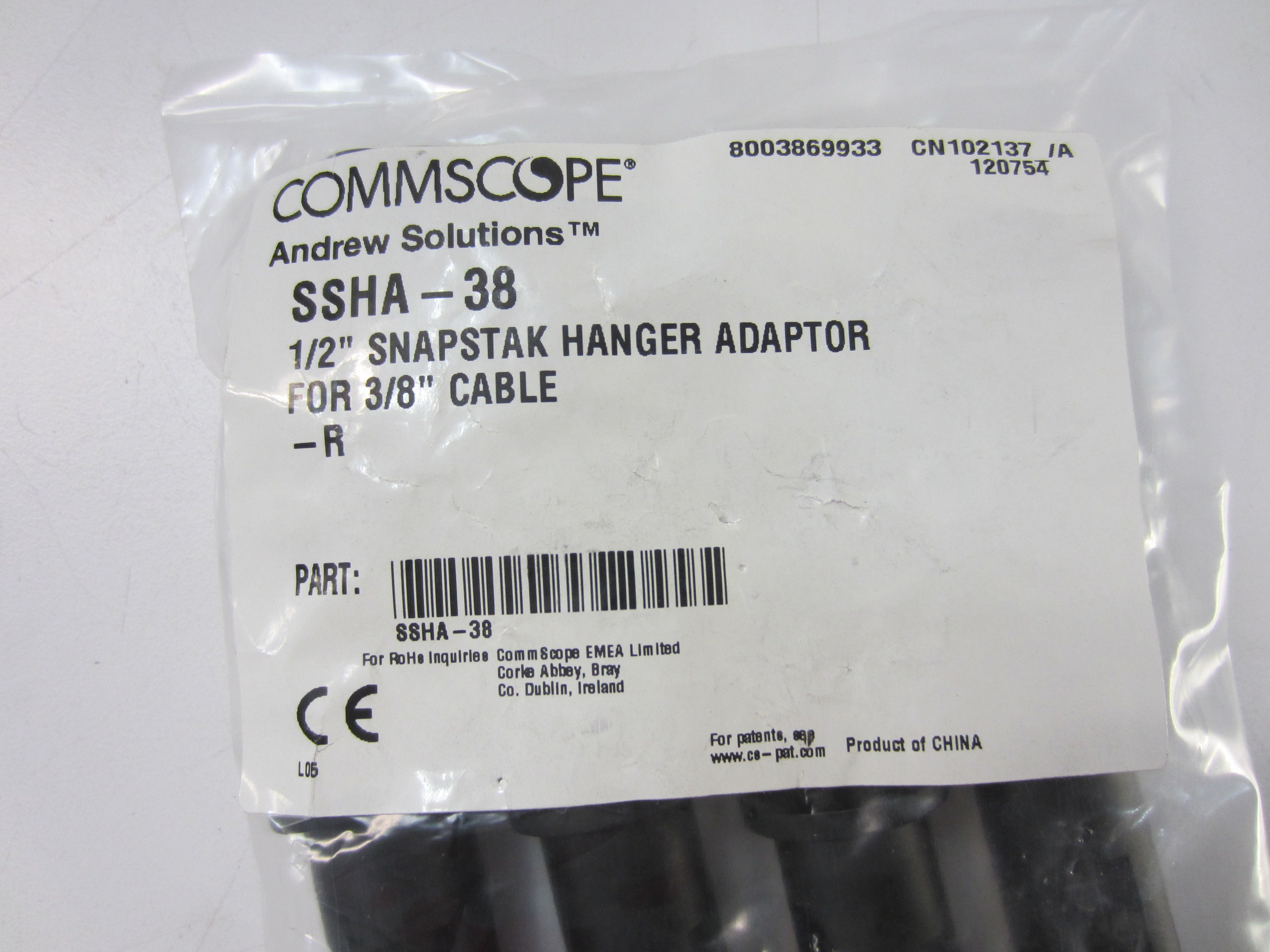 SNAPSTAK HANGER KIT FOR 1/2" 3/8" CABLE; KIT OF 10