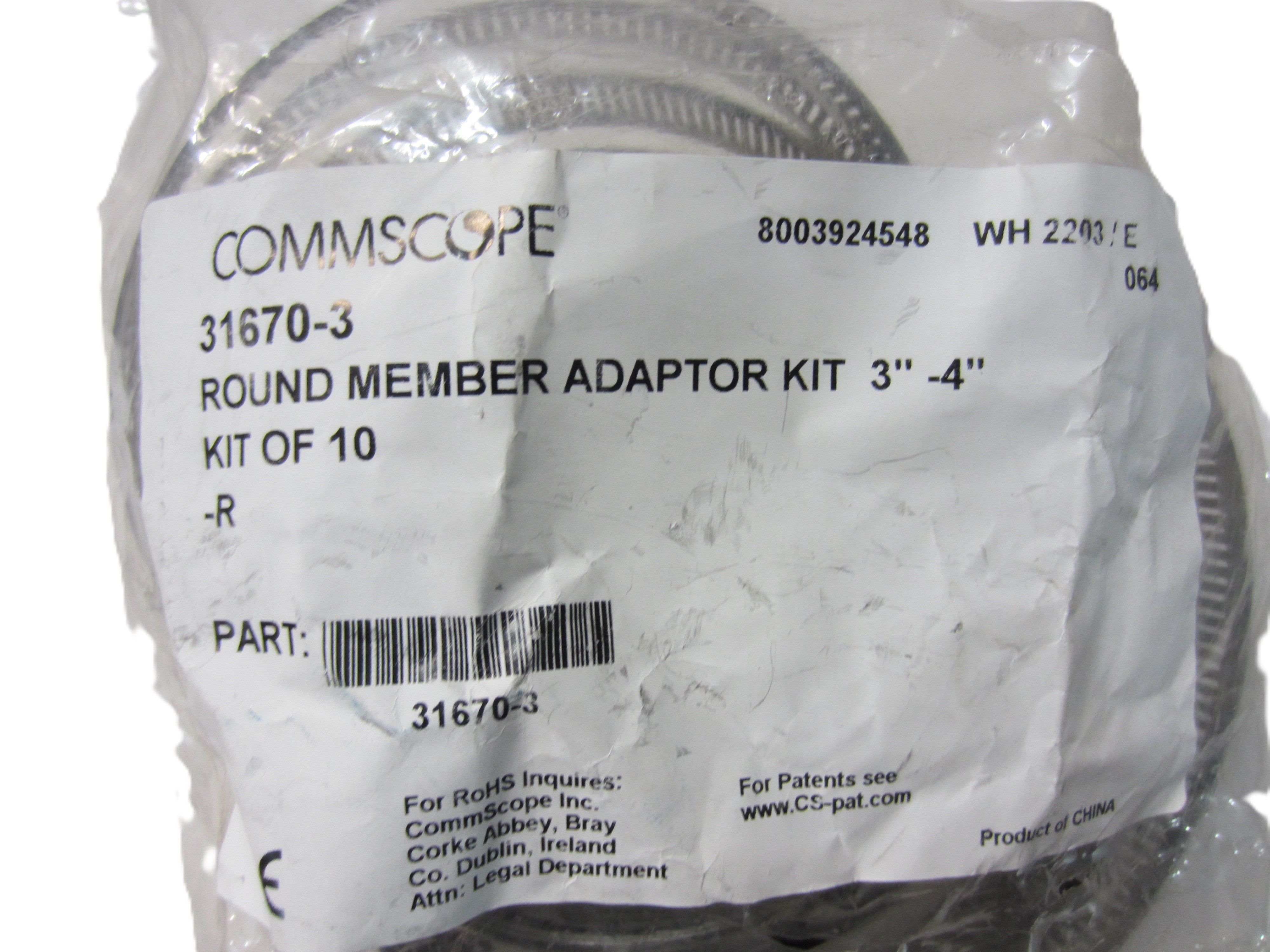 ROUND MEMBER ADAPTER KIT 3"-4"; KIT OF 10