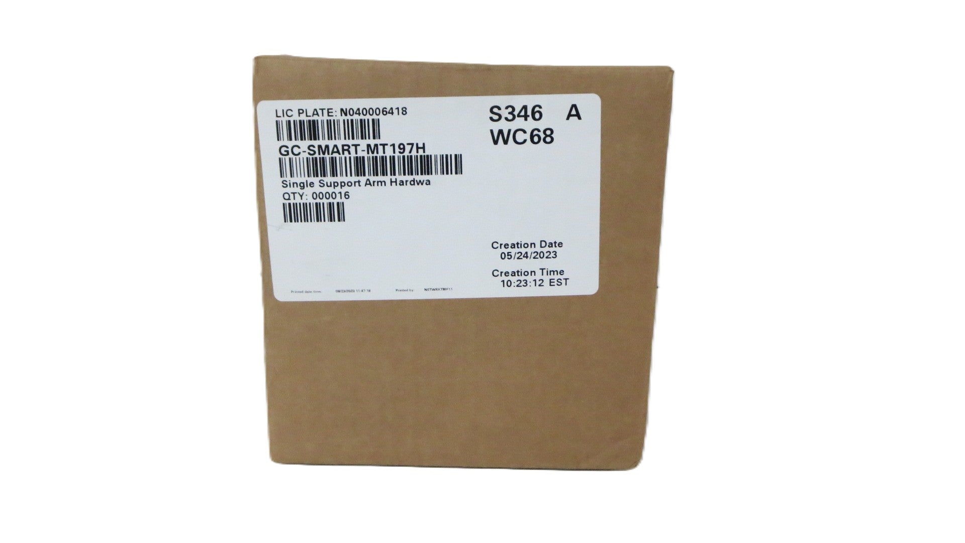 SINGLE SUPPORT ARM HARDWARE KIT. ONE PACK CONTAINS 4 BOLTS NUTS AND WASHERS