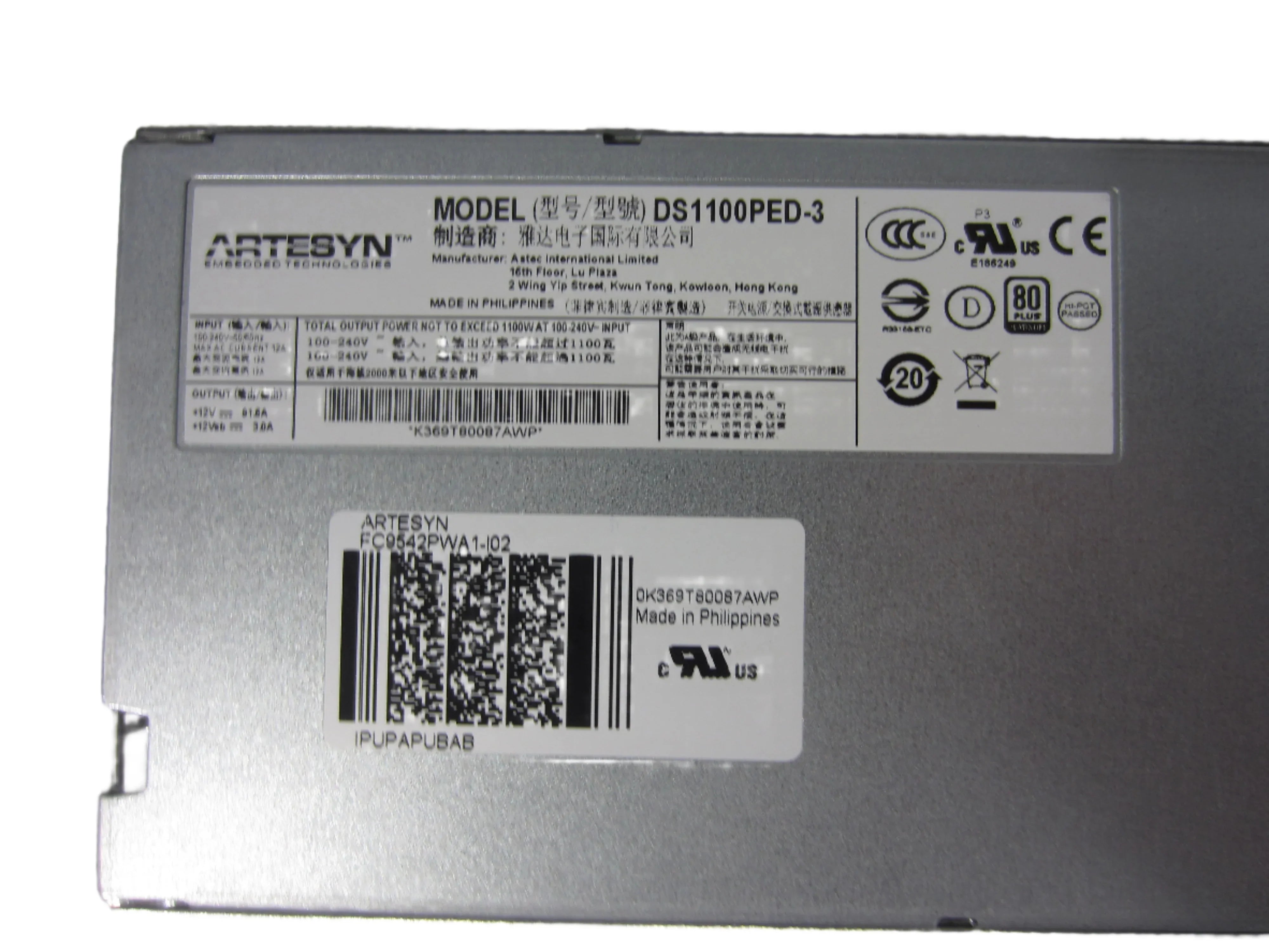 AC Power Supply 
Artesyn DS1100PED-3
