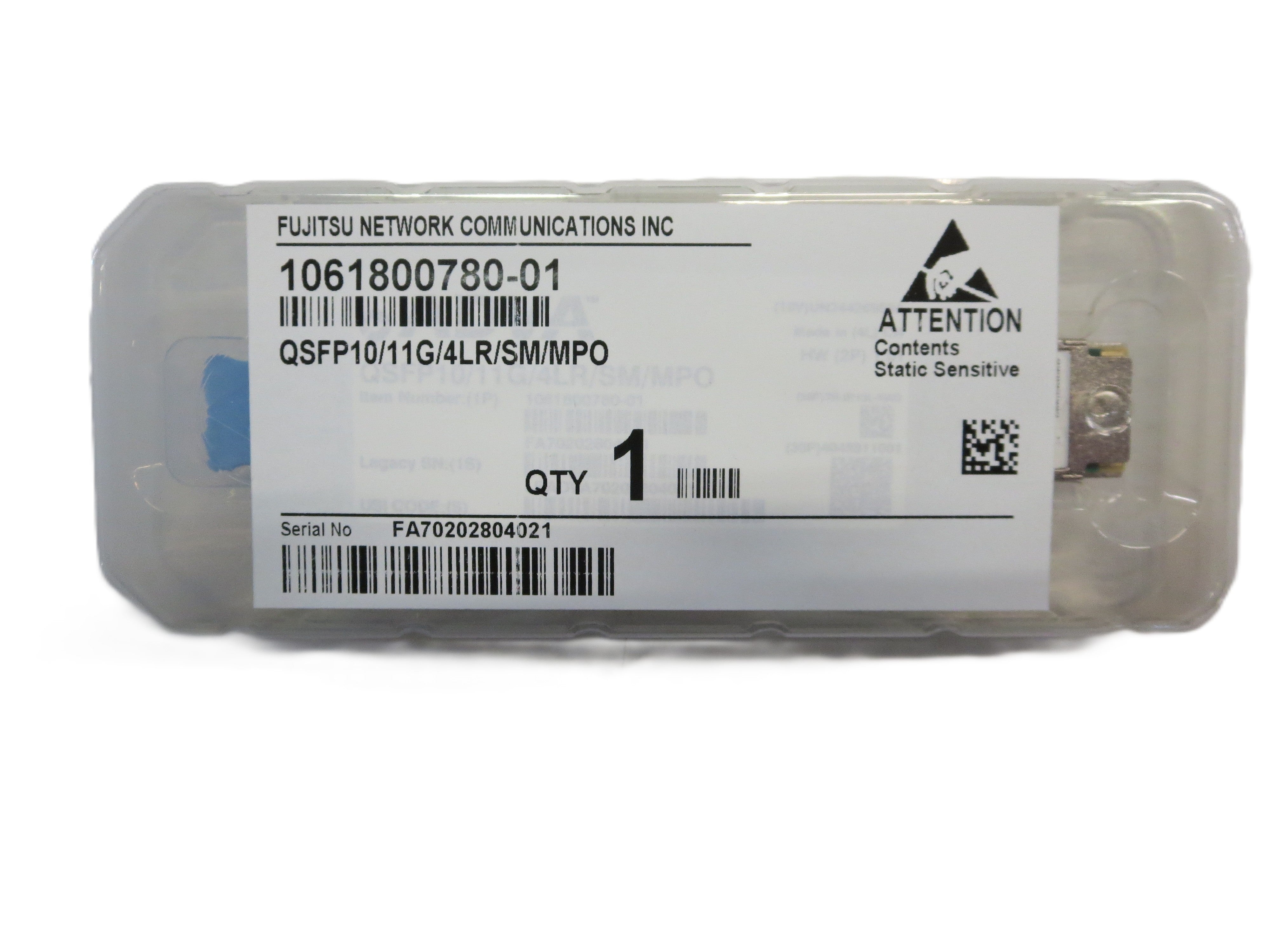 40GBase-PLR4 QSFP+ Transceiver (SMF, 1310nm, 10km, MPO, DOM, 0 to 70C)