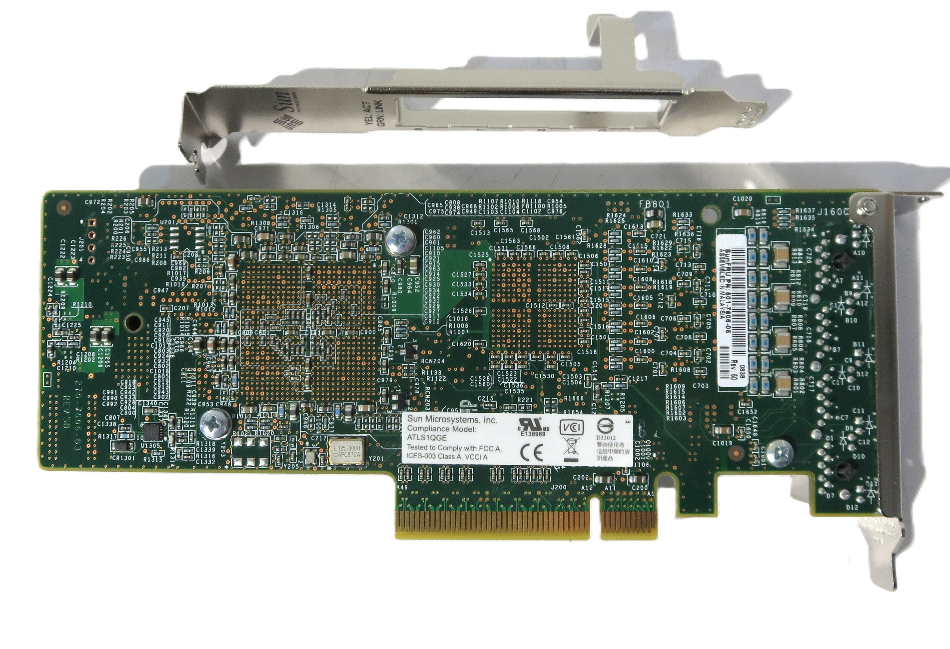 ATLS1QGE 501-7606-06 Quad Port x8 Gigabit LAN UTP PCI Card Low Profile