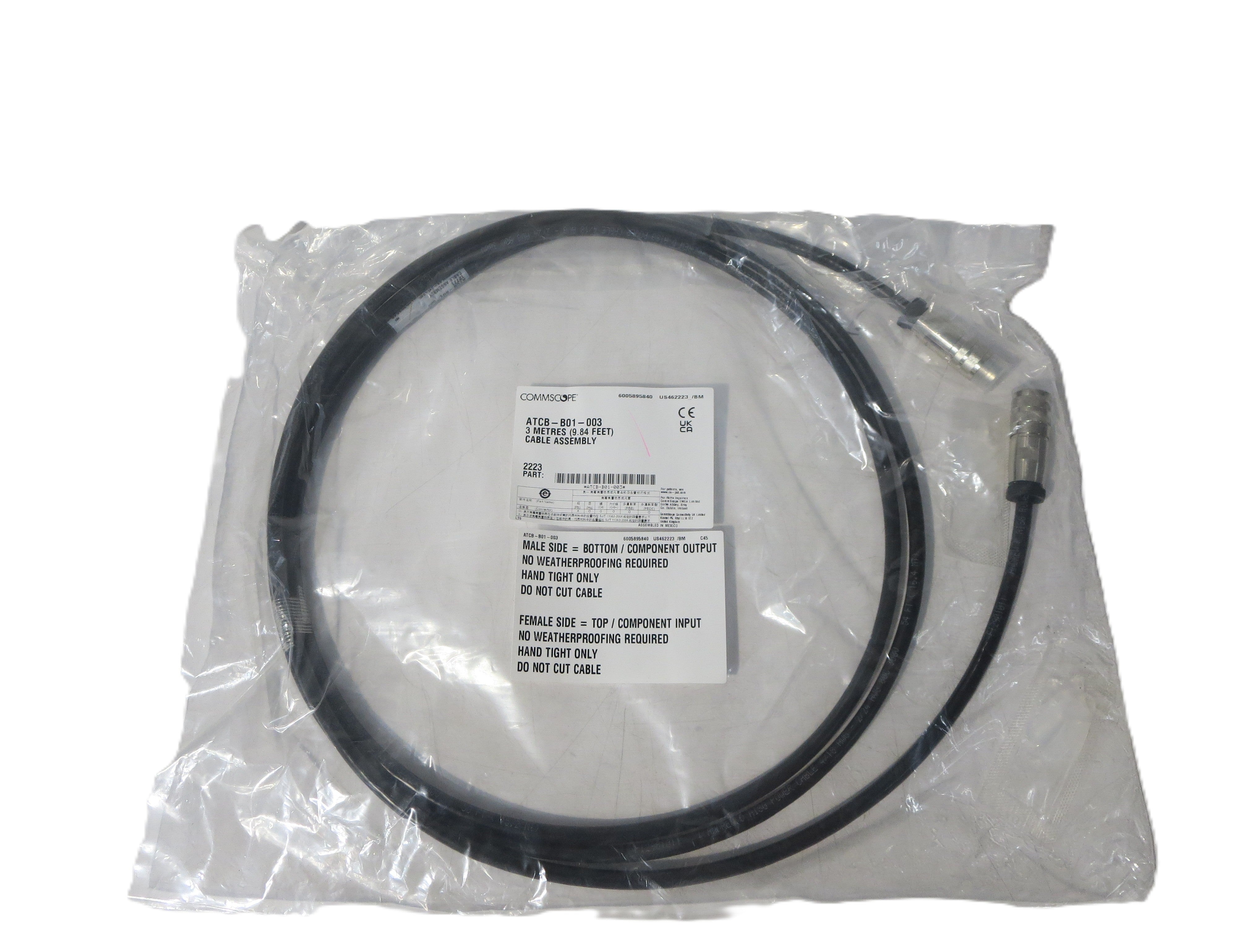 AISG standard cable AISG Connector A 8-pin DIN Female  Length 3metres (9.84 feet)