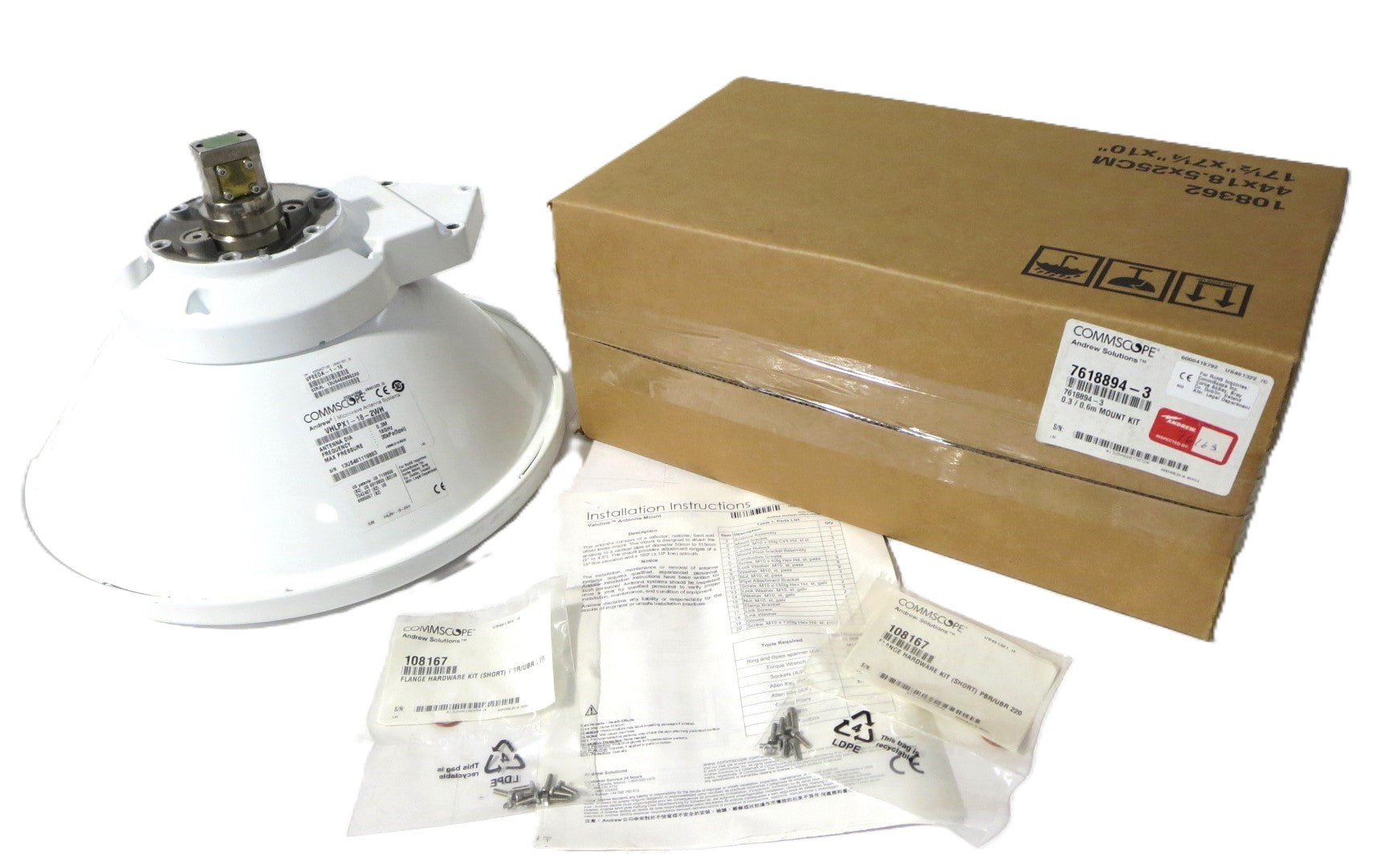 TRANSITION KIT, 18GHz D.P. PBR220; W/ VHLPX1-18-2WH; 7618894-3; 108167 & INSTALLATION GUIDE