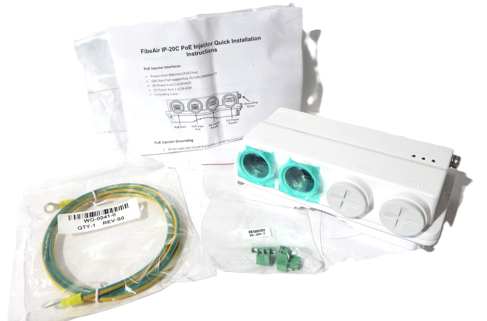 Ceragon POE Injector all outdoor, redundant DC input, +24VDC; W/MK-7440-0; NM-0084-0; WG-0041-0 and installation instructions